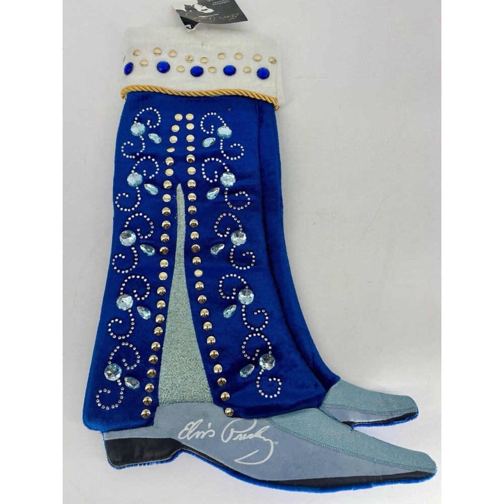 NOS Elvis Presley Kurt S Adler 2007 Blue Jumpsuit Christmas Stocking 17” w/ Tag